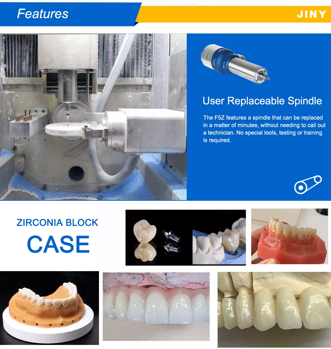 5 Axis Dentures Lab CAD Cam Zirconia Dental Milling Machine with 10 Discs Automatic-Disc Changer