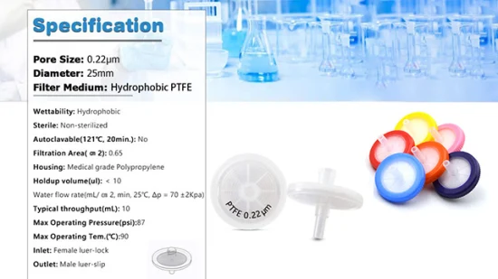 Aijiren Basic Customization Laboratory 25 mm 0,45 μM Zelluloseacetat-HPLC-Spritzenfilter